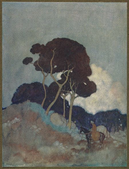 The Project Gutenberg eBook of Stories from the Arabian Nights, by Laurence Housman. The Arabian Nights, Edmund Dulac, Fairy Illustration, Project Gutenberg, Fairytale Illustration, Printmaking Art, Japanese Calligraphy, Art Story, Classic Paintings