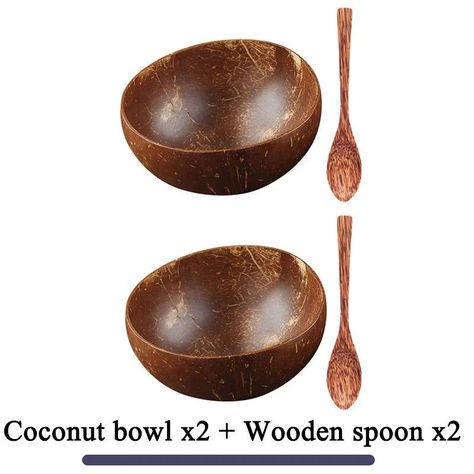 Coconut Bowl - 3 Bowls Cold Pressed Coconut Oil, Coconut Bowls, Wooden Tableware, Coconut Wood, Coconut Bowl, Ramen Bowl, Wood Spoon, Snack Bowls, Dinner Set