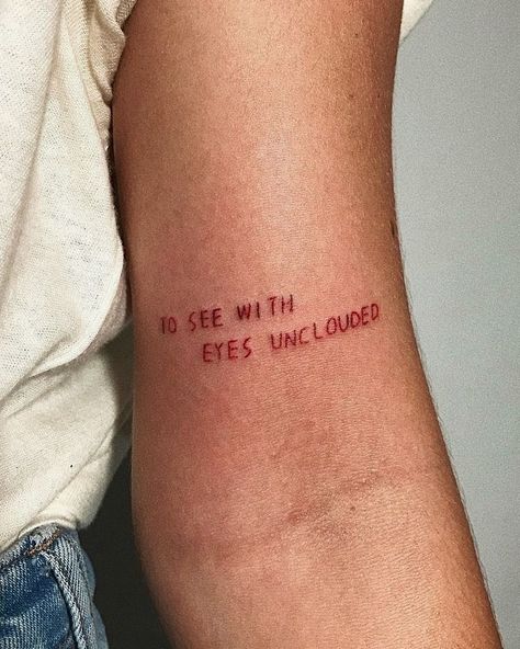 Wörter Tattoos, Tattoo Quote, Red Tattoo, Inspiration Tattoos, Hand Poked Tattoo, Red Ink Tattoos, Red Tattoos, Poke Tattoo, Hand Poke