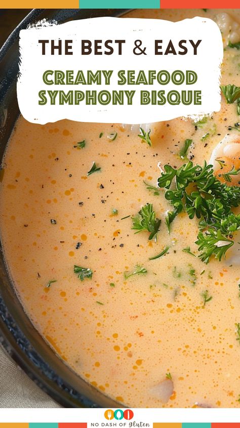 Indulge in Creamy Seafood Symphony Bisque, where tender crab and shrimp meet in a lush, creamy broth. This easy recipe combines rich flavors for a perfect dinner. It's a seafood lover’s dream, ready in 2 hours and ideal for any occasion. Impress with every spoonful! Pin this for a luxurious meal that’s sure to delight. Maryland Crab Bisque, Seafood Broth Uses, Creamy Seafood Symphony Bisque, Creamy Seafood Soup, Seafood Broth Recipe, Crab And Shrimp Seafood Bisque, Seafood Newburg Recipe, Crab Bisque Recipe, Seafood Bisque Recipe