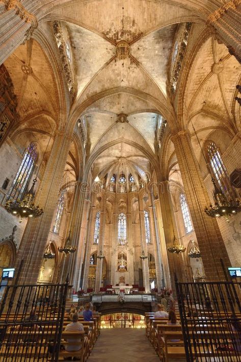 Cathedral Interior, Cathedral Of Learning, Cathedral Inside, Spanish Cathedral, Medieval Spain, Spain Cathedral, Cathedral Of Barcelona, Gothic Quarter Barcelona, Barcelona Spain Travel