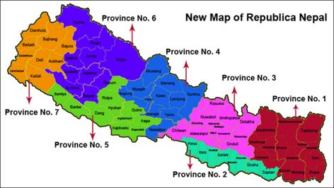 New Map of Nepal with 7 Province Map Of Nepal With Province, Map Of Nepal, Wallpaper Photo Hd, Kathmandu Valley, River Basin, Physical Features, House Map, Country Maps, The Hill