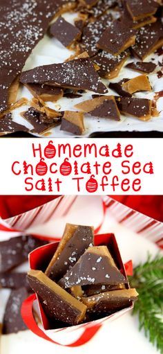 Chocolate Sea Salt Toffee! What hostess wouldn't want this as a gift?! #DIY #homemade #food Baking Christmas Gifts, Sea Salt Toffee, Homemade Christmas Gift, Salted Toffee, Toffee Recipe, Baking Christmas, Homemade Candies, Think Food, Homemade Christmas Gifts