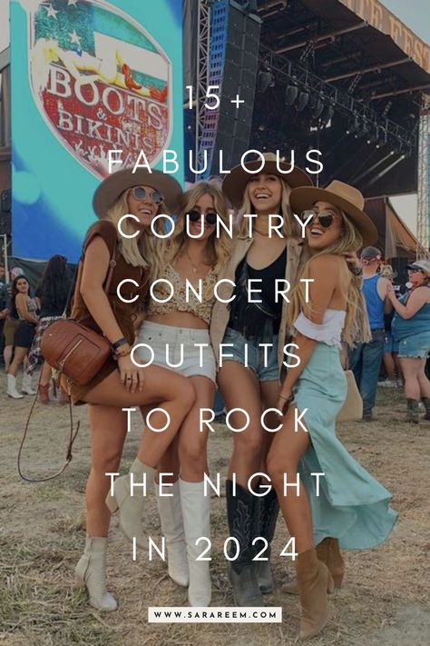 Looking for the perfect country concert outfits? Check out these stylish and cute outfit ideas that are sure to make you shine at any country concert. 
Heading to a country concert and unsure what to wear? Get ready to explore a variety of country concert outfit ideas that are perfect for any event, be it a big stadium show or a local fair. These western-inspired looks will help you rock the concert in style. So grab your cowgirl boots and let’s dive into some amazing outfit inspo! Country Outfits For Party, Country Beach Concert Outfit, Country Line Dance Outfit, 2024 Country Concert Outfit, Country Concert Jewelry, Country Concert Outfit Without Boots, Country Concert Outfit Ideas Without Boots, Fair Concert Outfit Ideas, Las Vegas Country Concert Outfit