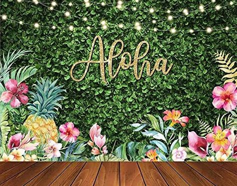 This Aloha backdrop is perfect for your next Hawiian theme party! This is great to hang and be used as a photo backdrop or use as a desert table backdrop. This is great for a Brisal shower, baby shower or even a birthday party because this is so versatile Aloha Party Decorations, Hawaii Theme, Hawaiian Party Theme, Beach Backdrop, Luau Party Decorations, Aloha Party, Hawaiian Party Decorations, Party Photo Backdrop, Luau Theme Party