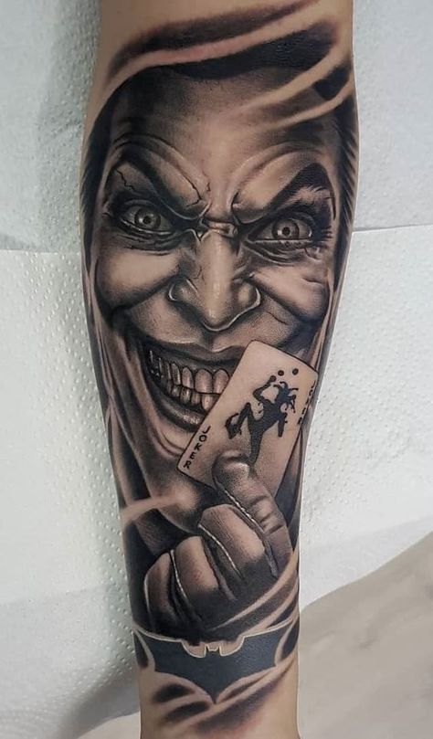 Tato Joker, Tato Realis, Joker Tattoo Design, Chicano Tattoos Sleeve, Catrina Tattoo, Half Sleeve Tattoos Drawings, Skull Sleeve Tattoos, Skull Sleeve, Gangsta Tattoos