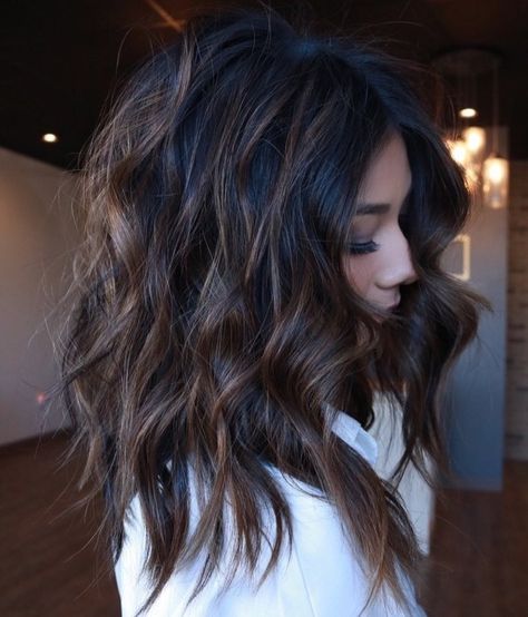 Dark Summer Hair, Balayage Hair Ideas, Balayage Long Hair, Black Hair Balayage, Blond Balayage, Balayage Hair Dark, Brunette Balayage Hair, Color Season, Long Dark Hair