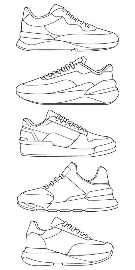 set of outline Cool Sneakers. Shoes sneaker outline drawing , Sneakers drawn in a sketch style, sneaker trainers template outline How To Draw Sneakers, Nike Shoes Drawing Sketches, Running Shoe Drawing, Draw Sneakers, Sneaker Outline, Sneaker Drawing, Running Tattoos, Drawing Sneakers, Running Tattoo