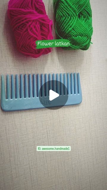 Awesome handmade 😍 on Instagram: "Easy flower latkan making using comb" Flower Latkan, Latkan Making, Easy Flower, December 21, Comb, Tassels, Arts And Crafts, Wool, Flowers