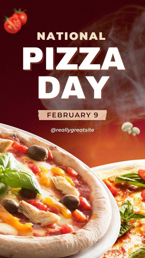 National Pizza Day Instagram story. #pizza #banner #story #social #media Food Ads Design, Pizza Banner, Pepper Pizza, National Pizza Day, Pizza Food Truck, Grill Pizza, Pizza Truck, Real Estate Memes, Types Of Pizza