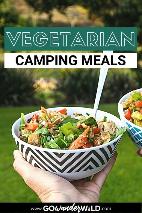 Make Ahead Camping Food Vegetarian, One Pot Vegetarian Camping Meals, Vegetarian Recipes For Camping, Mediterranean Camping Food, Camping Food Vegetarian, Camping Meals For One Person, Healthy Camping Lunch Ideas, Veggie Camping Meals, Meatless Camping Meals