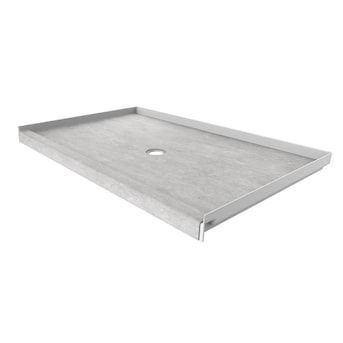 FlexStone 36-in W x 60-in L x 3.625-in H Tundra Single Threshold Rectangle Shower Pan Base (Center Drain) in the Shower Pans department at Lowes.com Kohler Shower Pan, Stone Shower Pan, Black Shower Pan, Shower Base Ideas, Shower Floor Pan, Concrete Shower Pan, Curbless Shower Pan, Fiberglass Shower Pan, Custom Shower Pan