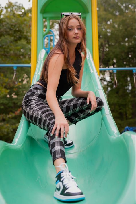 Playground Photo Shoot, Playground Photoshoot, Playground Photography, Urban Photography Portrait, Retro Photoshoot, Photoshoot Senior, Senior Photoshoot Poses, Gay Pride Parade, Creative Fashion Photography