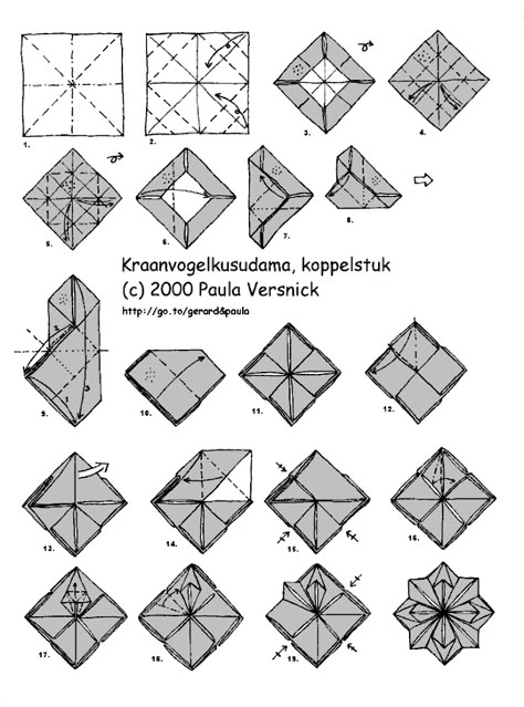 http://www.orihouse.com/myroom/diagrams/kraanvogelkusudama_pversnick.gif Origami Quilt, Origami Techniques, Origami Diagrams, Geometric Origami, Origami Ball, Origami Envelope, Origami Dragon, Fabric Origami, Origami And Kirigami