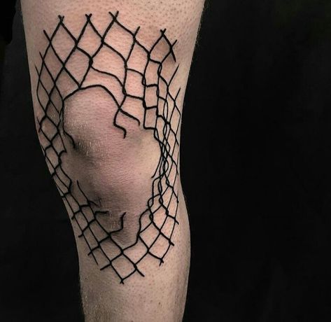 A solid black broken fence tattoo on the right leg Most Painful Tattoo, Side Thigh Tattoos, Filler Tattoo, Unusual Tattoo, Web Tattoo, Elbow Tattoos, Tattoo Style Drawings, Knee Tattoo, Tattoo Magazines