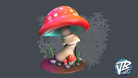 ArtStation - Mushrooms Props , Viviana Bellini Mushroom Concept Art, Cave Environment, Forest Elements, Elven Fairy, Casual Art, Fairy Forest, Level Design, Forest Fairy, Flat Color