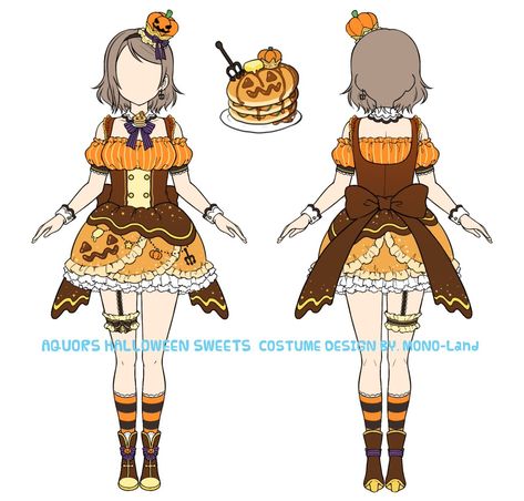 #lovelive #aqours #costumevote #costumevotation #costumeidea #inspiration #sif #outfit #outfitideas #clothes #clothesideas #youwatanabe #halloween #halloweencostume #pumpkin #halloweenpumpkin #sweets Magical Girl Outfit, Martial Arts Girl, Food Clothes, Cartoon Character Design, Outfits With Hats, Girl Costumes, Magical Girl, Holiday Outfits, Designs To Draw