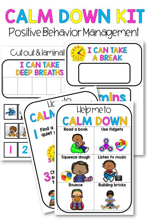 Teacher ideas and supports for setting up a Calm down area in their classroom. Perfect for Pre-K, Kindergarten and Special Education Classroom Management. Calm Down Area, Reward Board, Positive Behavior Management, Calm Down Kit, Kindergarten Special Education, Sped Classroom, Calm Down Corner, Prek Classroom, Feelings Chart