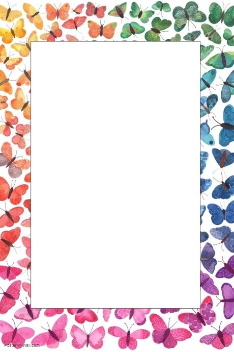 Butterfly Frames And Borders, Butterfly Frame Background, Butterfly Border Design, Butterflies Frame, Butterfly Crafts Preschool, Butterflies Classroom, Butterfly Border, Springtime Crafts, Art School Supplies