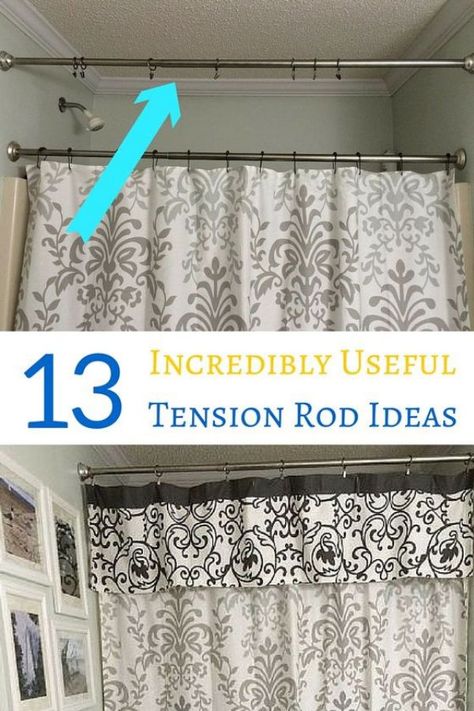 Organize your home just a little bit better with these awesome tension rod ideas! Get inspired. diy | diy home decor | tension rods | organize | organize with tension rods | rods | ideas | inspiration Tension Rod Ideas, Tension Rods, Kitchen Storage Space, Organizing Hacks, Tension Rod, Inspire Me Home Decor, Space Organizer, Home Organization Hacks, Storage Hacks