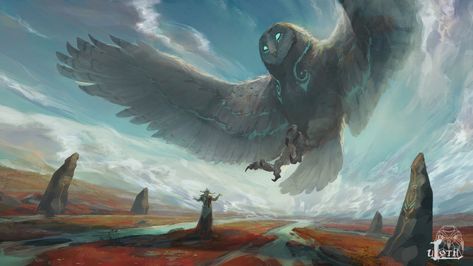 Uloth, the birth, Félix Donadio Wings Fantasy Art, Owl Wings, Creature Artwork, Fantasy Beasts, 다크 판타지, Monster Concept Art, Fantasy Creatures Art, Fantasy Monster, Mythical Creatures Art