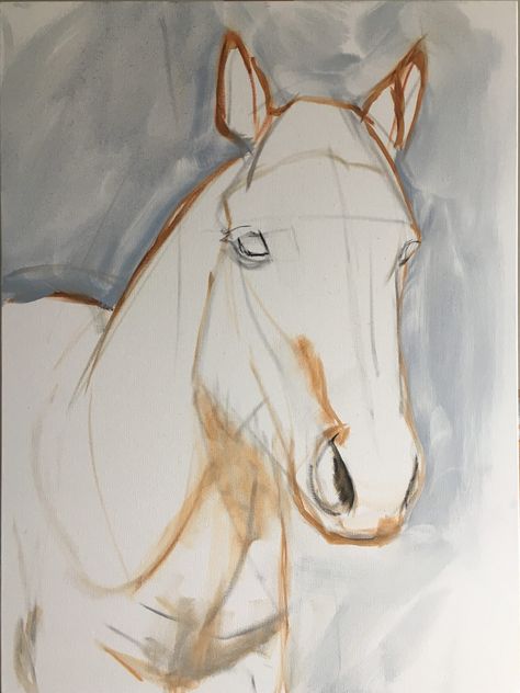 Diy Horse Painting On Canvas, Abstract Painting Horse, Horse Painting Simple, Diy Horse Painting, Horse Painting On Canvas Easy Step By Step, Paint Horse Drawing, Painting Horses Acrylic Step By Step, How To Paint Horses, Painting Horses Acrylic