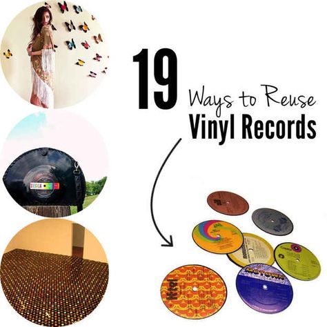 19 Ways To Reuse Vinyl Records: I already have a post similar to this but I can't get enough of repurposed vinyl records at the moment! Vinyl Records Crafts, Record Projects, Vinyl Record Projects, Vinyl Records Diy, Records Diy, Ombre Wall Art, Vinyl Record Crafts, Record Crafts, Old Vinyl Records