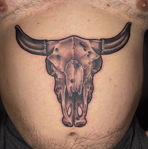 Men Chest Tattoo, Arizona Tattoo, Bull Skull Tattoos, Bull Tattoos, Men Chest, Stomach Tattoos, Bull Skull, Bull Skulls, Skull Tattoos