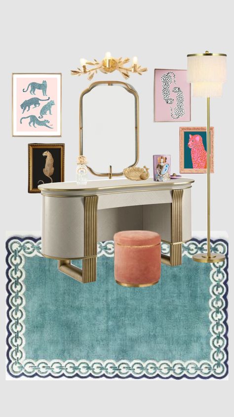 #Glam #vanity #makeupvanity #eclectic #colorful #maximalist Maximalist Vanity, Glam Vanity, Colorful Maximalist, Makeup Vanity, Your Aesthetic, Connect With People, Creative Energy, Vanity, Art Deco