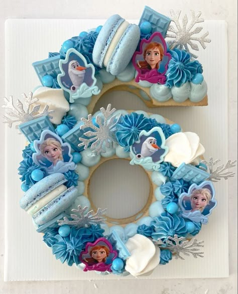 Frozen Number Cake, Elsa Birthday Cake, Frozen Birthday Party Cake, Frozen Themed Birthday Cake, Frozen Birthday Party Decorations, Number Birthday Cakes, Elsa Birthday Party, Disney Frozen Birthday Party, 6th Birthday Cakes