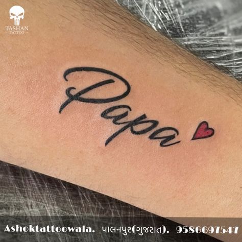 TashanTattoo
AshokTattooWala
S.20. Tirupati plaza
Opp. New bus stand
Near gd modi collage
Palanpur (gujrat)
9586697547
9687533310 Small Papa Tattoos, Papa Tattoo Design In Memory, Papa Name Tattoo, Papa Tattoo Design, Papa Tattoo, Grandpa Tattoo, Memorial Tattoo Ideas, Beachy Tattoos, Ring Tattoo Designs