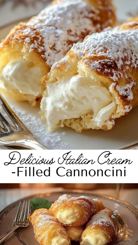 Cream Puff Pastry Recipes, Desserts That Dont Need To Be Refrigerated, Easy European Desserts, Light Sweets Desserts, Baking Ideas Unique, Bakery Pastry Recipes, Professional Baking Recipes, Light Italian Desserts, Authentic Cannoli Recipe