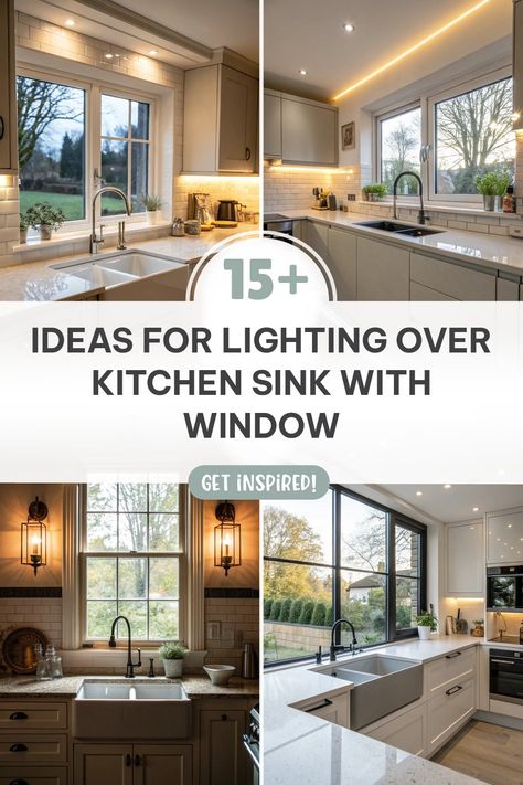 Click for More ➡️ | Save for Later ❤️ | Ideas for Lighting Over Kitchen Sink with Window: Mix and match styles for a unique kitchen glow. Light Above The Kitchen Sink, Light Fixtures Over Kitchen Sink, Kitchens With Windows Over Sink, Kitchen Window Trim Over Sink, Chandelier Over Kitchen Sink, Hanging Light Over Kitchen Sink, Light Over Kitchen Sink Window, Over Sink Lighting Kitchen, Lights Above Kitchen Sink