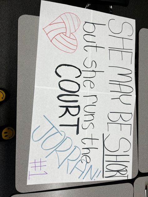 Volleyball Poster Board Ideas, Volleyball Signs Posters For Players, Eighth Grade Night Volleyball Posters, Student Section Posters Volleyball, Volley Ball Poster Ideas, Volleyball Sign Ideas, Volleyball Game Posters, Basketball Sign Ideas, Vball Posters