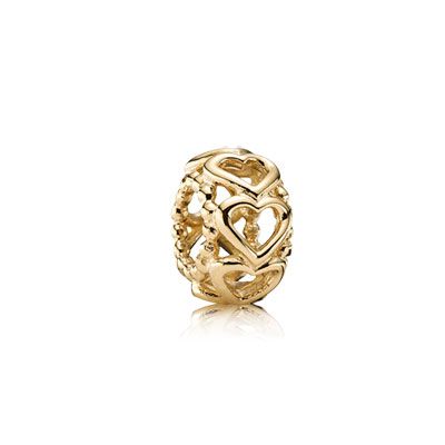 Charms: Pandora has  Sterling Silver, 14k Gold, and Two-Tone Charms | PANDORA Pandora Christmas Charms, Pandora Spacers, Gold Pandora, Pandora Gold, Pandora Heart, Charms Pandora, Pandora Beads, Bracelet Pandora, Lucky In Love