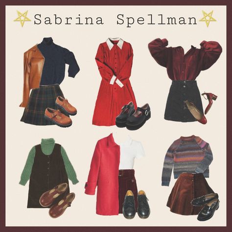 Sabrina Spellman Lookbook, Chilling Adventures Of Sabrina Aesthetic Outfits, Sabrina The Witch Outfits, Daria Inspired Outfits, Sabrina Spellman Outfit Inspiration, Sabrina Spellman Outfit 90s, Chilling Adventures Of Sabrina Outfits, The Chilling Adventure Of Sabrina, Sabrina Spellman Aesthetic