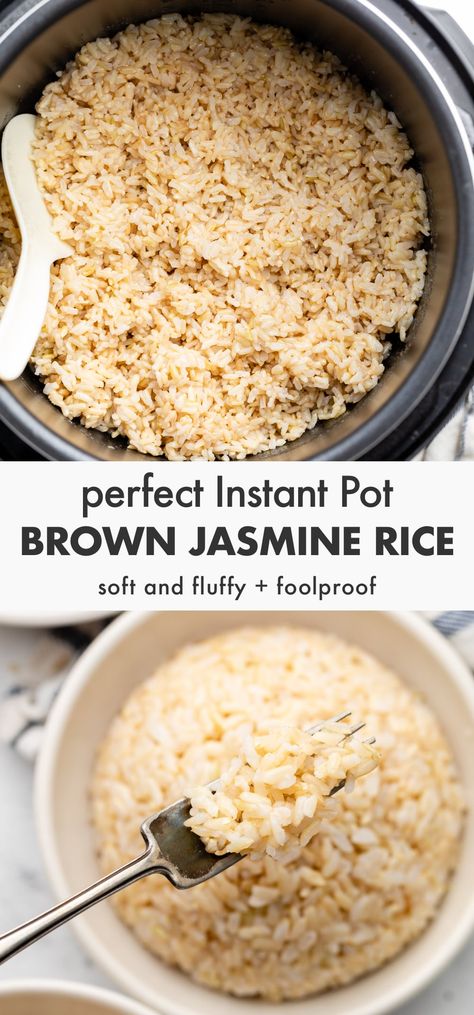 Instant Pot Brown Jasmine Rice Instantpot Rice, Instant Pot Brown Rice, Jasmine Rice Recipes, Brown Jasmine Rice, Brown Rice Recipes, Easy Instant Pot Recipes, Instant Pot Dinner Recipes, Fool Proof Recipes, Sticky Rice