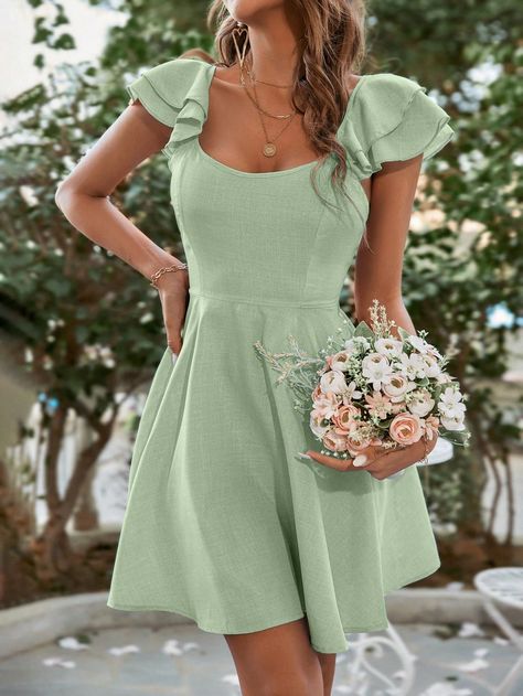 Vestidos Color Pastel, Green Hoco Dress, Promotion Dresses, Mint Green Prom Dress, Grad Dresses Short, Light Green Dress, Cute Formal Dresses, Sage Green Dress, Mint Green Dress