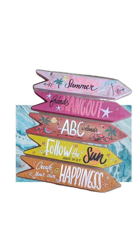 Summer Crafts Aesthetic, Deco Surf, Hawaii Party, Beach Room, Simple Illustration, Beach Signs, Jairzinho, Summer Diy, Fun Diy Crafts