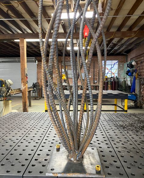 Custom rebar ocotillo- Johansen Team Rebar Art Sculpture, Rebar Garden Projects, Rebar Fence Ideas, Cool Welding Projects Ideas, Rebar Sculpture, Rebar Tree, Rebar Trellis, Rebar Projects, Rebar Art