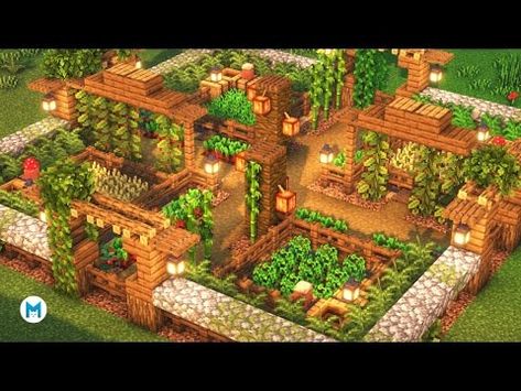 Minecraft: How to Make and Design a Minecraft Farm 🌿 - YouTube Minecraft Jungle Farm Ideas, Crop House Minecraft, Farm Inspo Minecraft, Farming Area Minecraft, Farm On Minecraft, Minecraft Farms Idea, Minecraft Wheat Farm Design, Cute Minecraft Village Layout, Simple Farm Minecraft