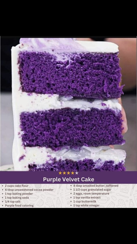 Purple Velvet Cake Recipe Easy, Purple Velvet Cake Recipe, Purple Vintage Cake, Purple Velvet Cupcakes, Purple Velvet Cake, Ube Dessert Recipe, Ube Dessert, Purple Velvet Cakes, Oreo Cheesecake Bites