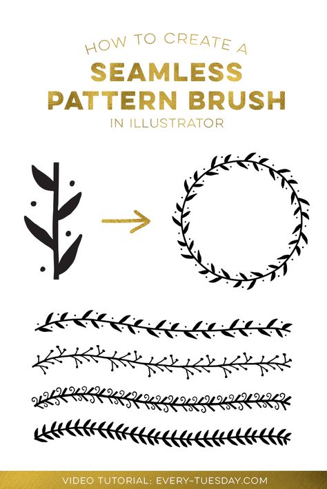 How to Create a Seamless Pattern Brush in Illustrator Illustrator Hacks, Adobe Tutorials, Illustrator Brushes, Adobe Illustrator Tutorials, Learning Graphic Design, Affinity Designer, Graphic Design Tips, Illustrator Tutorials, Graphic Design Tutorials