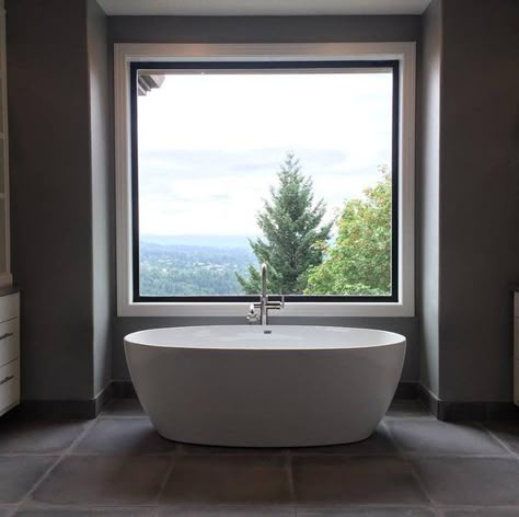 Photo 59 of 480 in Best Bath Photos from NW Portland Hills... Window Above Tub, Bath Under Window, Bath Freestanding, Bathroom Tubs, Bathroom Remodel Plans, Bath Photos, Cabin Build, Bath Window, Bathroom Freestanding