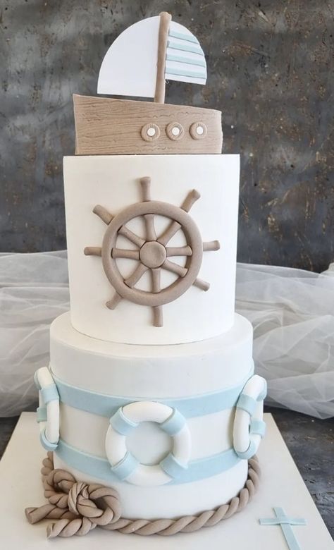 Boat First Birthday Party, Boat Baby Shower Ideas, Lake Baby Shower Theme, Sailboat Birthday Party, Sailboat Baby Shower Theme, Boat Cakes For Men, Nautical 1st Birthday Boy, Nautical Baby Shower Ideas, Nautical Birthday Cakes