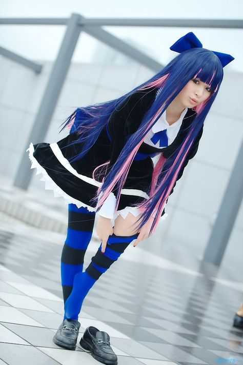 Stocking from Panty and Stocking Panty And Stocking Cosplay, Stocking Cosplay, Stocking Anarchy, Y2k Halter Top, Panty Stocking, Panty And Stocking, Asian Cosplay, Cosplay Kawaii, Kawaii Cosplay