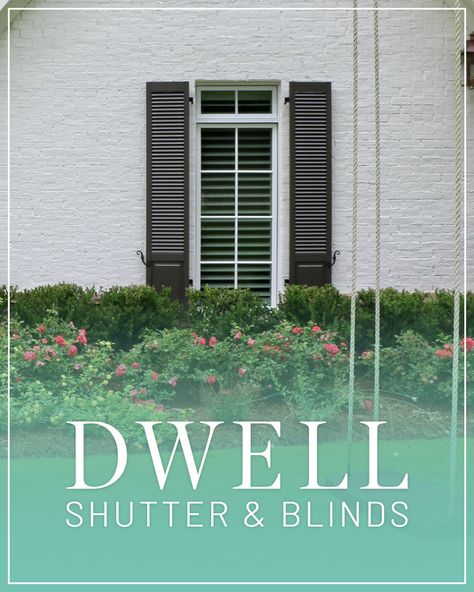 Introducing Dwell Shutter and Blinds! Dwell delivers the same high-quality, custom window treatments you've come to love from Southern Shutter Home, but now with nationwide access! From Sweet Home Alabama to the California coast and everywhere in between, visit dwellshutterandblinds.com to learn more about ordering custom shutters for your home. #curbappeal #homeimprovment Custom Shutters, Shutter Blinds, Shutters Exterior, Sweet Home Alabama, Custom Window Treatments, Light Control, Custom Windows, Shutters, Curb Appeal