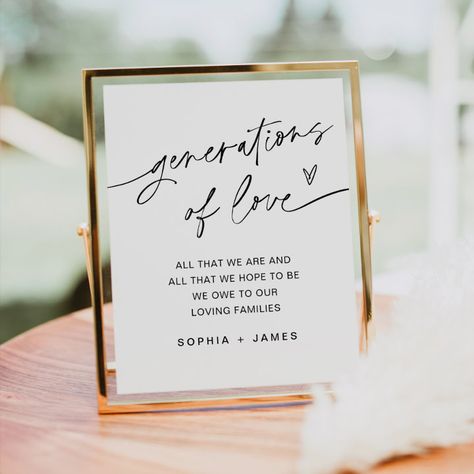 Generations Of Love Wedding Display, Share Pictures Wedding Sign, Generations Of Love Wedding Sign, Please Take One Wedding Favor Sign, Take A Favor Sign Wedding Favours, Generations Of Love, Wedding Memorial Sign, Memorial Signs, Christian Wedding