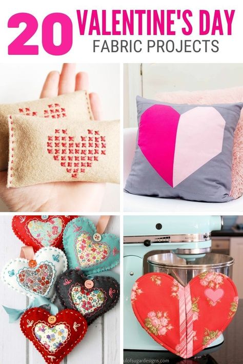 Give the love of your life the gift of a homemade Valentine’s Day gift -- a fabric gift you made yourself. From decor and gifts, here are 20 DIY fabric gifts that you can create today. #thecraftyblogstalker #valentinesewing #sewingpatterns #valentinesday Diy Fabric Gifts, Homemade Valentine, Valentine's Day Crafts, Valentine Projects, Fabric Hearts, Homemade Valentines, Diy Valentines Crafts, Handmade Valentine, Simple Valentine