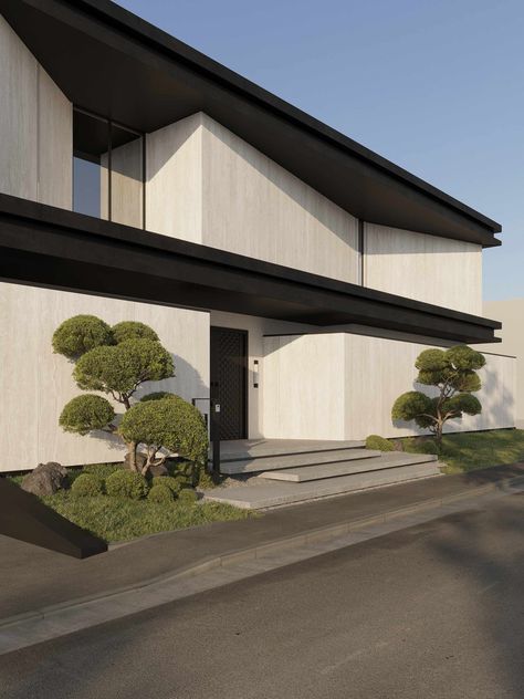 Japandi House Exterior, Japandi Exterior, Japan Exterior, Indonesian House, Japandi House, Windmill House, Houses In Japan, Japandi Home, Architectural Firm